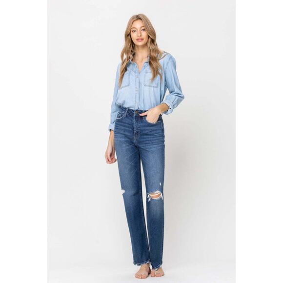 Flying Monkey Super High Rise Straight Leg Jeans - F4120 - Size 24 - Picture 4 of 13